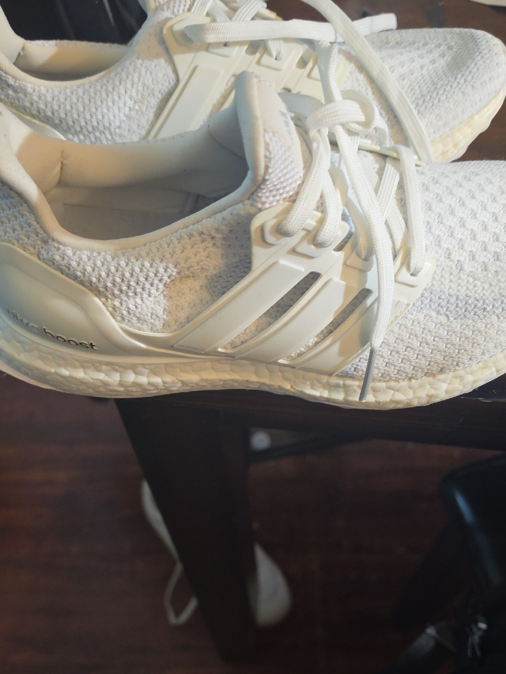 adidas White Knit Running Sneakers